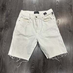 Versace Jeans Couture White Denim Raw Hem Bermuda Shorts